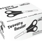 Tesoura Escolar Aço Inox Atacado Cor Preto – Caixa com 20 Unidades