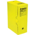 Arquivo Morto Novaonda Fácil 250x130x350mm Amarelo Polibrás – Caixa com 10 Unidades