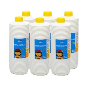 Cola Branca 1Kg Lavável Escolar – Caixa com 6 Unidades