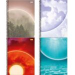 Caderno de 10 Matérias Capa Dura 160 Folhas 4 ELEMENTOS FORONI – Caixa com 4 Unidades