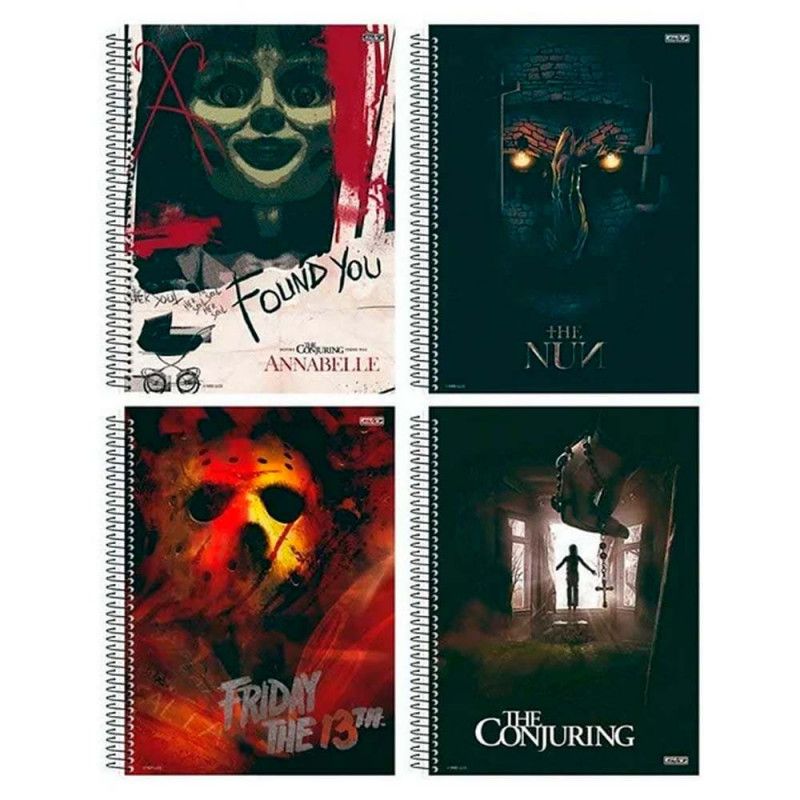 Caderno de 10 Matérias Capa Dura 160 Folhas HORROR SAO DOMINGOS – Caixa com 4 Unidades
