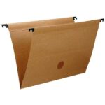 Pasta Suspensa Kraft 170G Home Office com Visor-Etiqueta E Grampo Plástico Fixador Dello – CX 50 UN